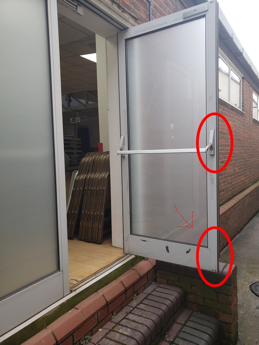 Fire door in a hall