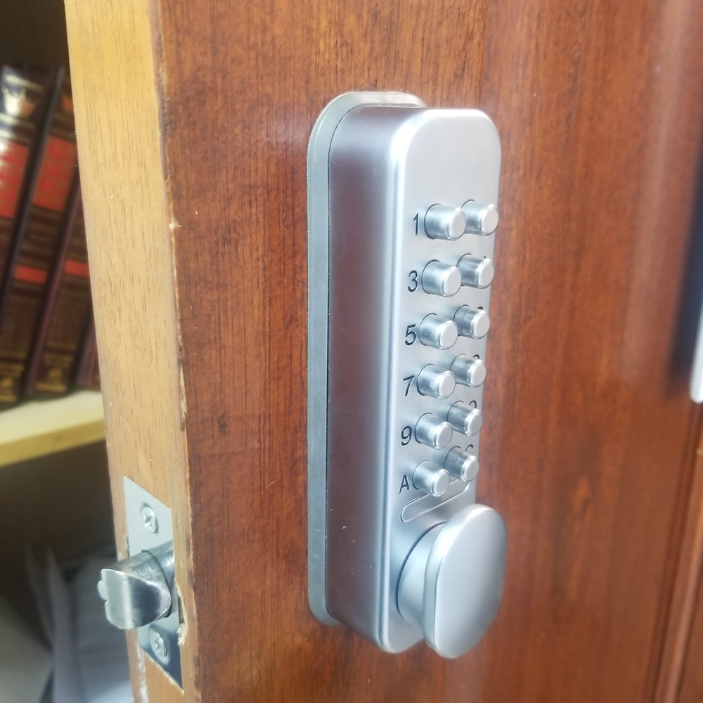 new number lock on old door